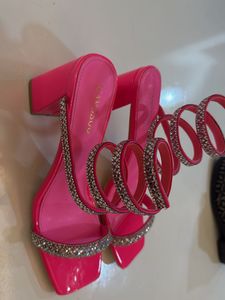 Chic Rhinestone Spiral Heels