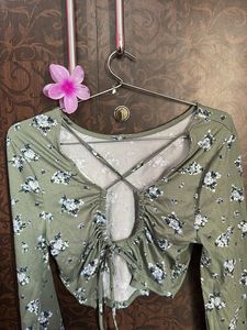 Cute Floral Print Crop Top