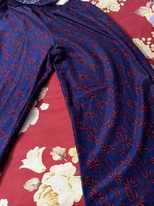 Blue Floral Print Kurti Top