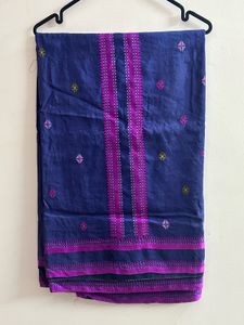 Navy Blue Cotton blend Saree