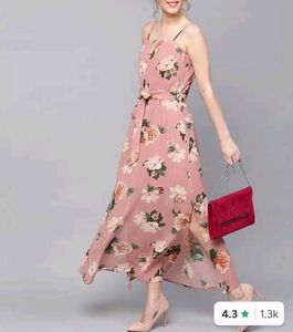 SASSAFRAS Dusty Pink Floral Maxi Dress