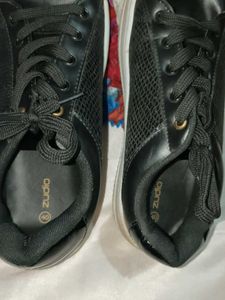 Black Lace-Up Sneakers