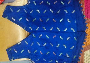 Blue Embroidered Indo Western wear