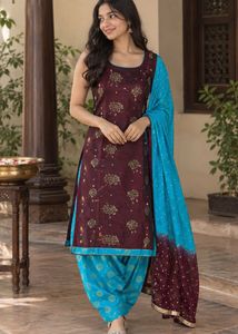Stunning brown ethnic Patiala Suit 🤩