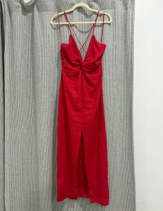 Zara Red linen Dress