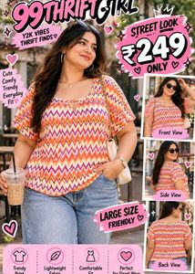 Chic Chevron Print Top 40"-42" Size L-XL