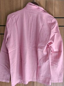 Chic Pink Linen Blend Blazer