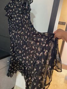 Floral Print Ruffle Sleeve Top