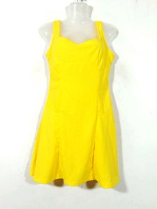 Vibrant Yellow A-Line Dress