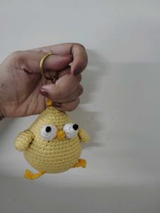 Cute Crochet Chick Keychain