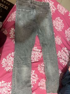 mid waist grey jeans from h n m