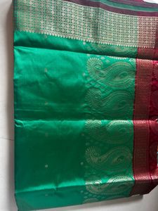 Elegant Emerald Green Silk Saree