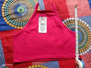Vibrant Pink Cropped Tank Top