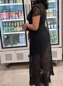 Black Lace Sheer Maxi Dress