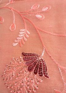 💃💃New Elegant Embroidered Peach Saree