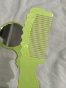 small Lime Green Handheld Mirror &amp; Comb Set