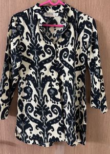 Black & White Printed Kurta