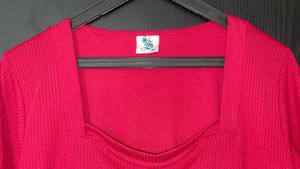 Ribbed Square Neck Top