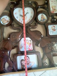 Family Photo Frame With Clock Wall Hanging