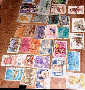 Set of 34 Rare Vintage Stamps