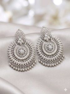 Elegant Silver Jhumka Earrings