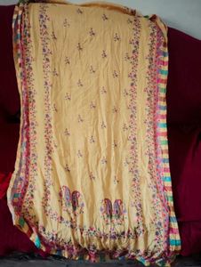 Vintage Yellow Floral Print duptta
