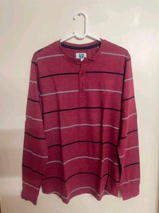 Men's Striped Henley T-Shirt