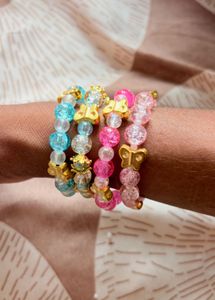 Cute Butterfly Beaded Bracelets Set - pack of 4
