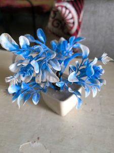 Artificial Blue and White Flowers