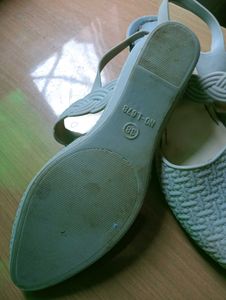 Stylish Light Blue Woven Slingbacks