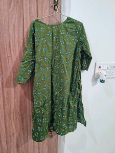 Green Floral Print Kurta