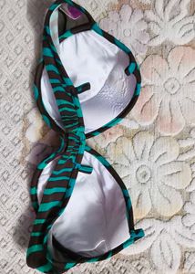 Zebra Print Padded Bikini Top