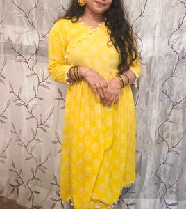 Yellow Anarkali Kurta Set (women's)