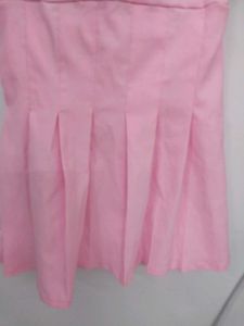 Cute Pink Pleated Mini Skirt