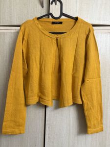 Mustard Solid Crop Shrugs (M/34)