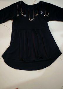 Navy Blue Dress with Embellishments