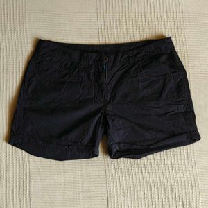 Black Cotton Shorts