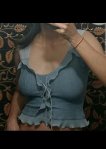 Cute Ruffle Trim Top