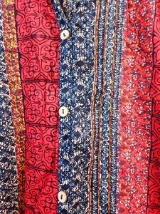 Vintage Red &amp; Blue Print Dress