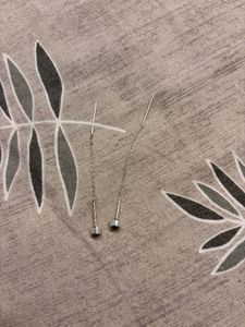 Natural green onyx 925 silver thread earrings
