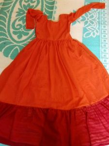 Vibrant Orange Ethnic Gown