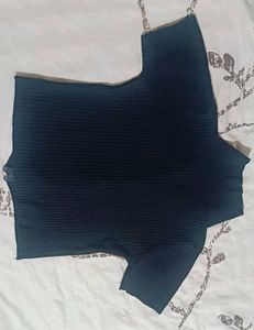 Ribbed Knit Zipper Sweater (Size -xs)