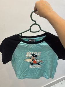 BONKERS CORNER Mickey Mouse Cropped T-Shirt