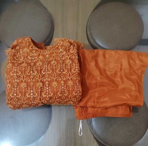 Elegant Orange Kurta Set