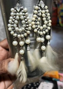 White pearl earring
