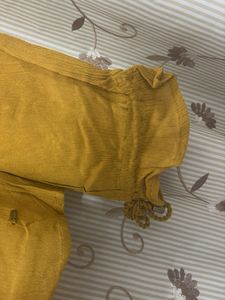 Mustard Lace Ruffle Blouse
