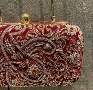 Indian Designer Bridal Zardozi Clutch (brand new)