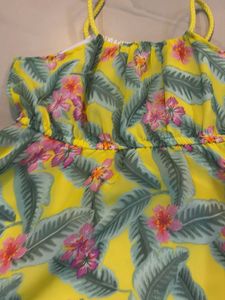 Yellow Tropical Print Sundress
