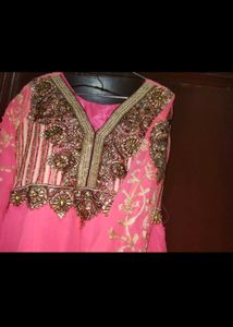 Vibrant Pink Embellished Ethnic Gown