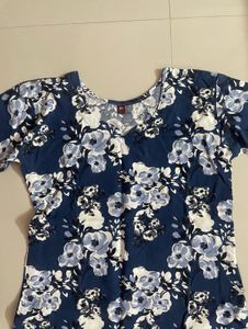Chic Floral Print Peplum Top